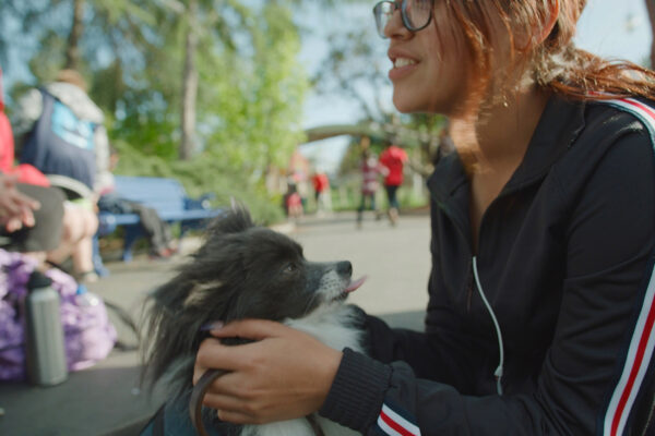 IzaBella and Luna. By My Side Documentary Film IzaBella with her PTSD service dog Luna at Great America.