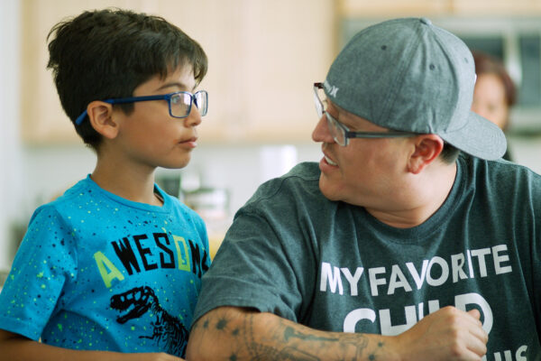 Ramon and Johnny. By My Side Documentary Film US Army Veteran Ramon and son Johnny at home.